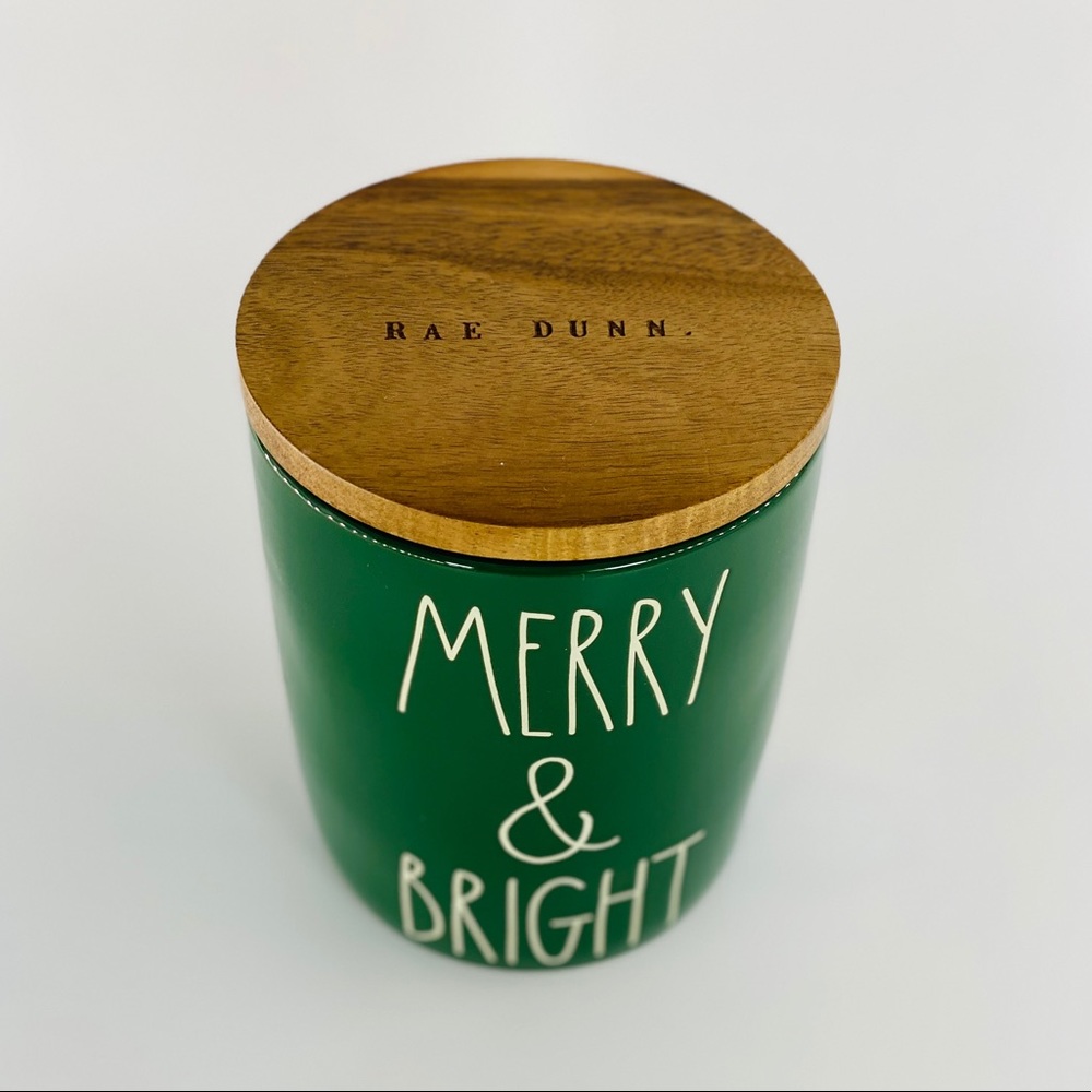Rae Dunn Green Merry and Bright Container - Picture 2 of 10